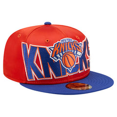 New York Knicks Satin Two-Tone 59FIFTY Fitted Hat - Orange/Blue | New Era cheap