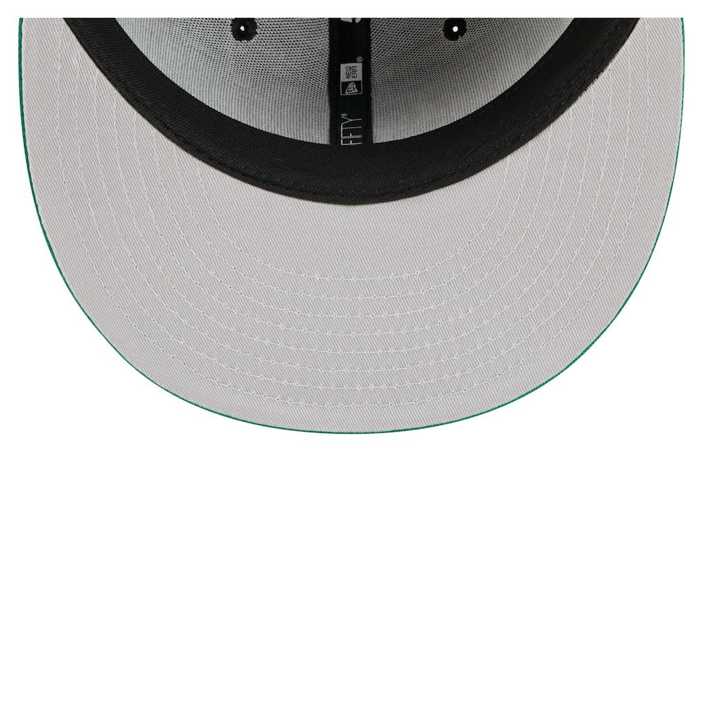 Boston Celtics Satin Two-Tone 59FIFTY Fitted Hat - Black/Kelly Green | New Era shop
