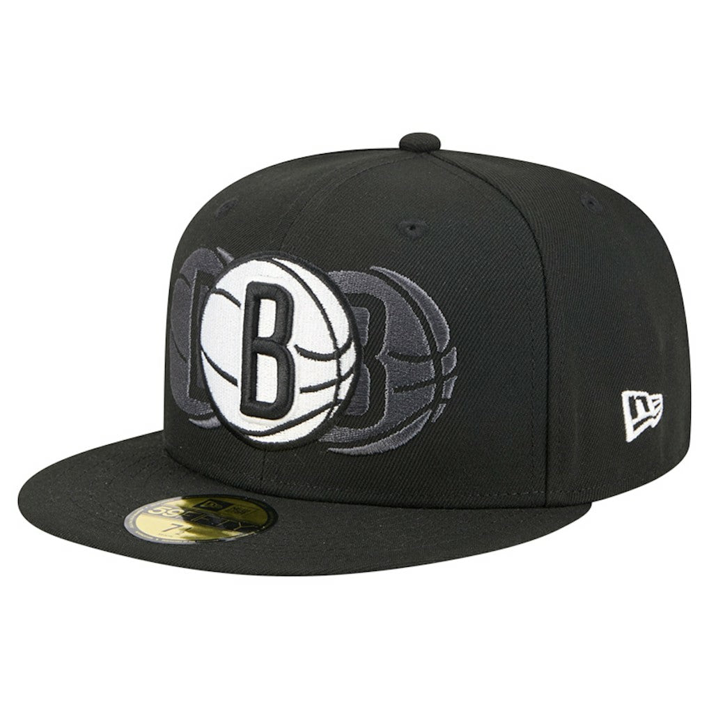 Brooklyn Nets Tri-Hit 59Fifty Fitted Hat - Black | New Era cheap