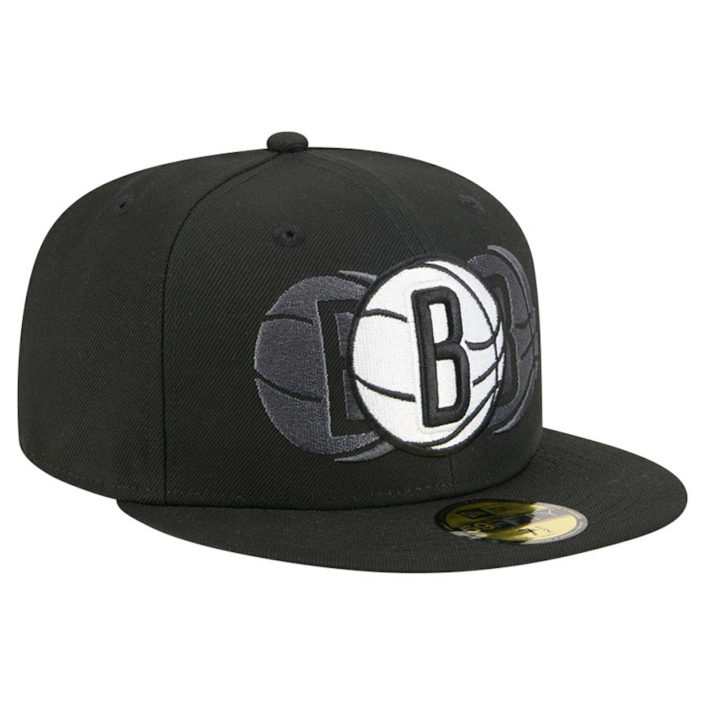 Brooklyn Nets Tri-Hit 59Fifty Fitted Hat - Black | New Era cheap