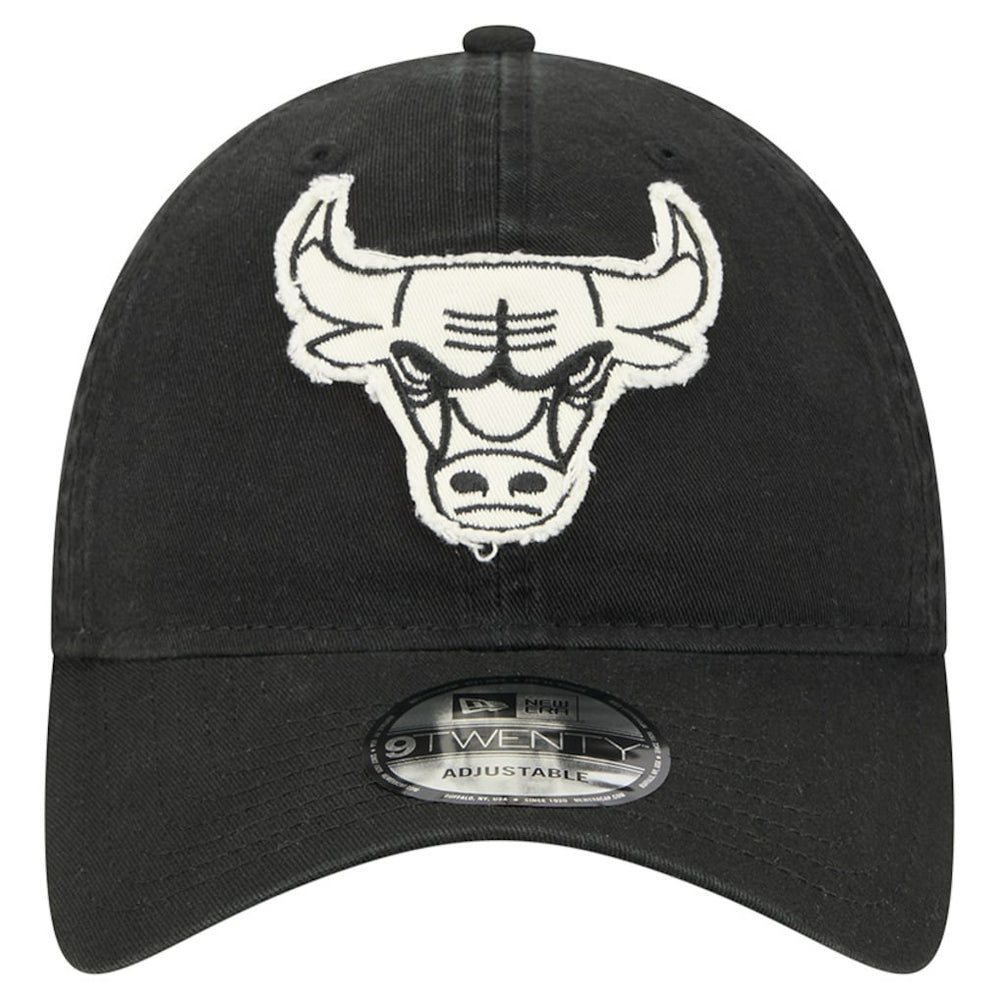 Chicago Bulls Stamp Fabric Applique 9TWENTY Adjustable Hat - Black | New Era sale