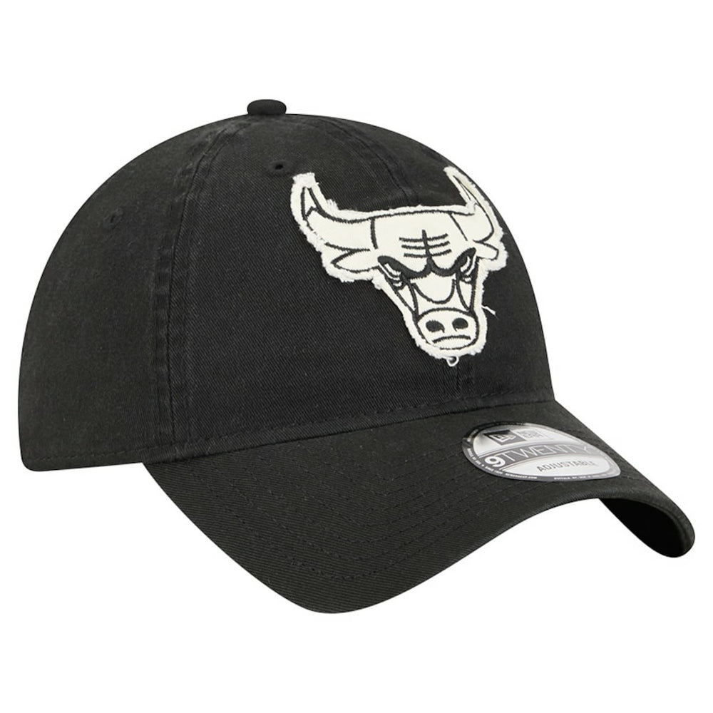 Chicago Bulls Stamp Fabric Applique 9TWENTY Adjustable Hat - Black | New Era sale