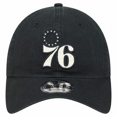 Philadelphia 76ers Stamp Fabric Applique 9TWENTY Adjustable Hat - Black | New Era for sale