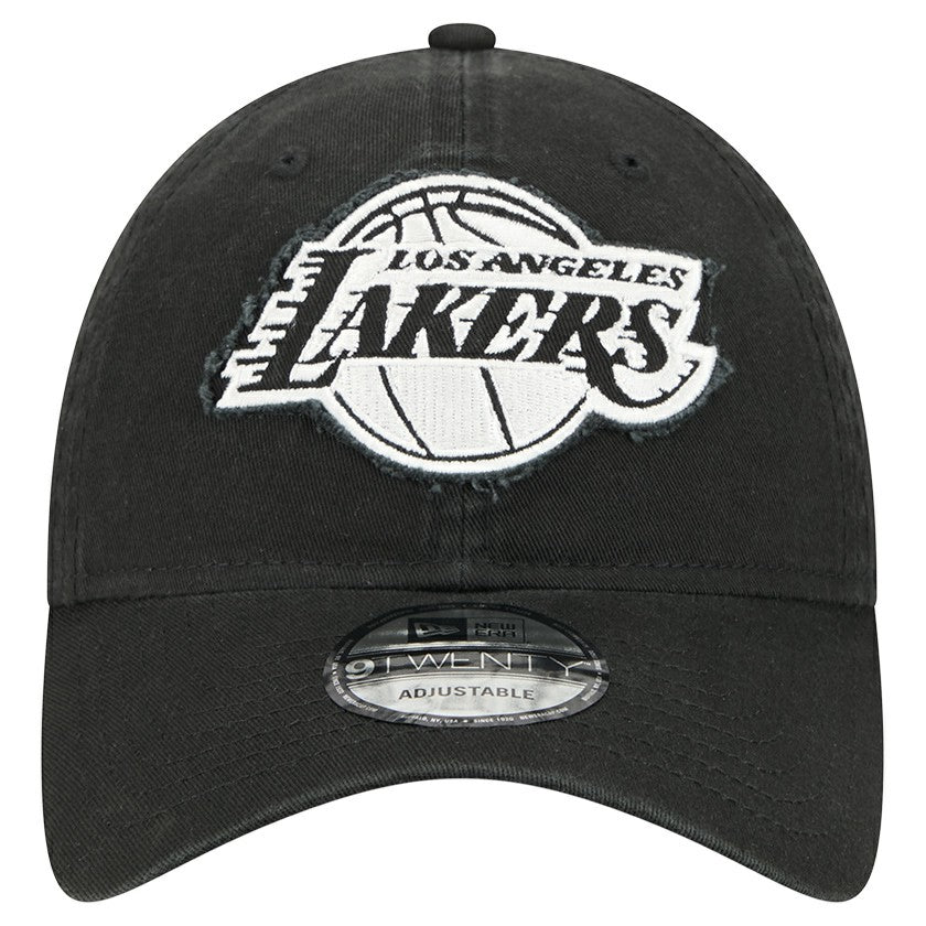 Los Angeles Lakers Stamp Fabric Applique 9TWENTY Adjustable Hat - Black | New Era for sale