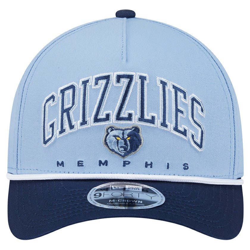 Memphis Grizzlies Bold Arch COOLERA 9FORTY A-Frame M-Crown Adjustable Hat - Light Blue | New Era sale