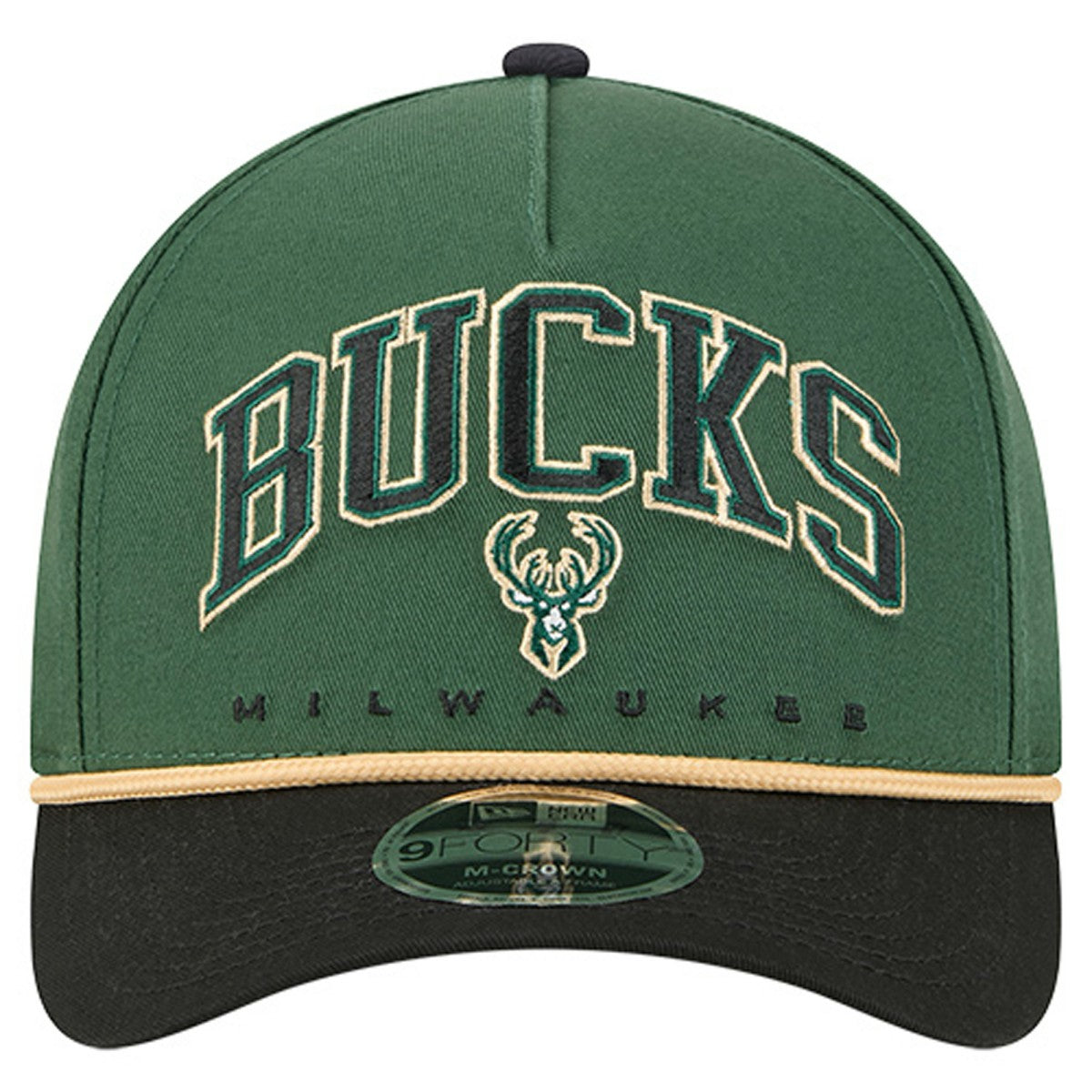 Milwaukee Bucks Bold Arch COOLERA 9FORTY A-Frame M-Crown Adjustable Hat - Hunter Green | New Era shop