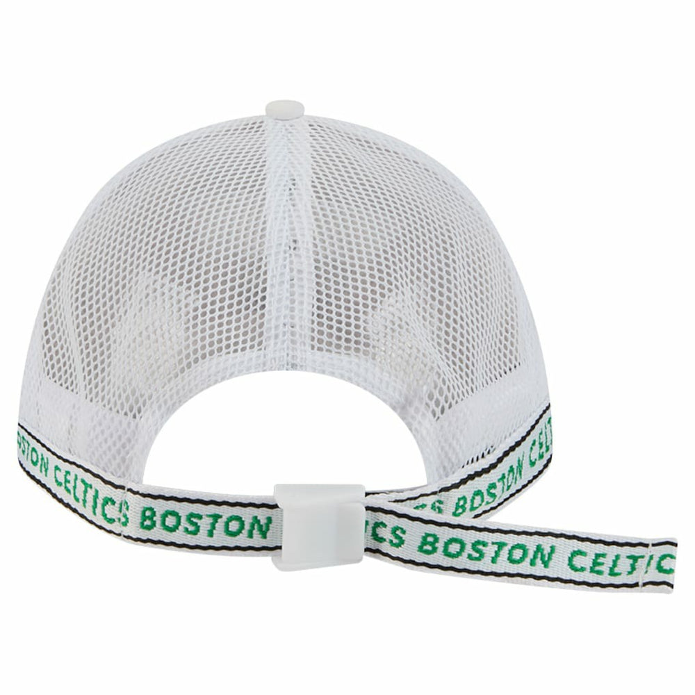 Boston Celtics Featherweight Team Tape 9FORTY M-Crown A-Frame Adjustable Hat - White | New Era on sale
