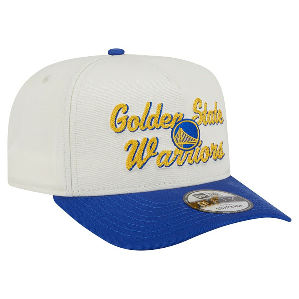 Golden State Warriors Chainstitch 9FIFTY A-Frame Snapback Hat sale - Cream/Royal | New Era shop