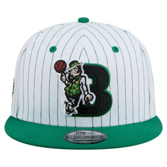 Boston Celtics Deceptor Pinstripe 9FIFTY Snapback Hat - White | New Era cheap