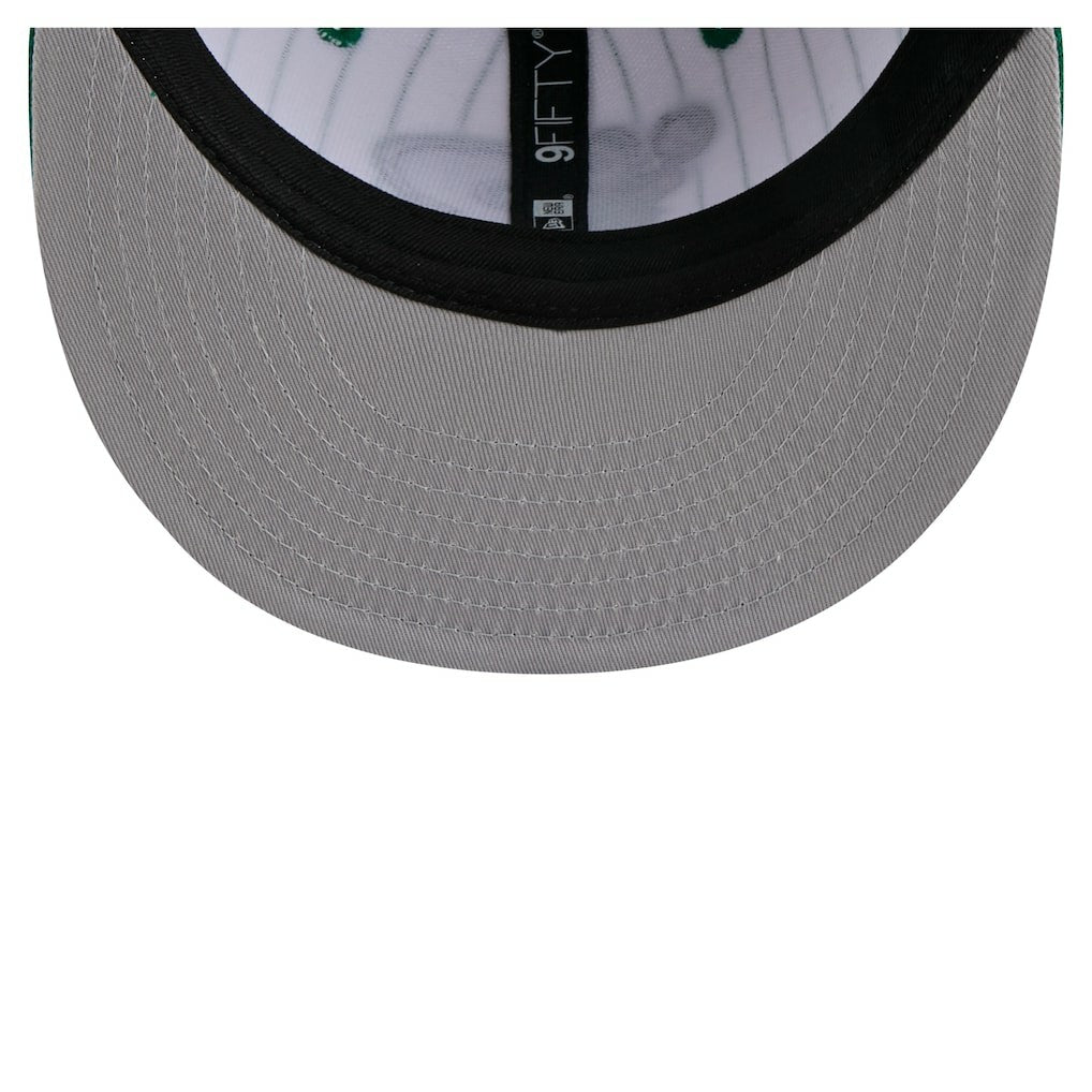 Boston Celtics Deceptor Pinstripe 9FIFTY Snapback Hat - White | New Era cheap