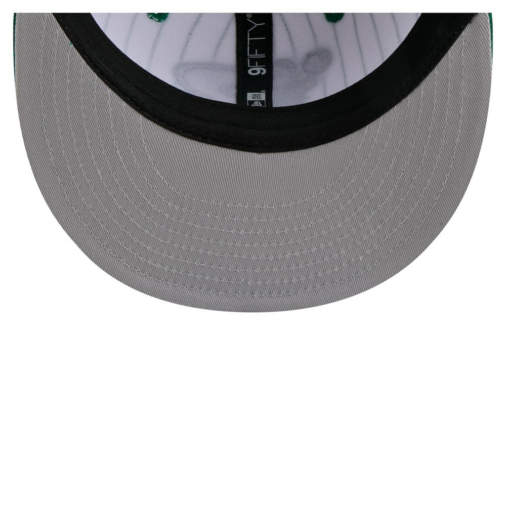Boston Celtics Deceptor Pinstripe 9FIFTY Snapback Hat - White | New Era cheap