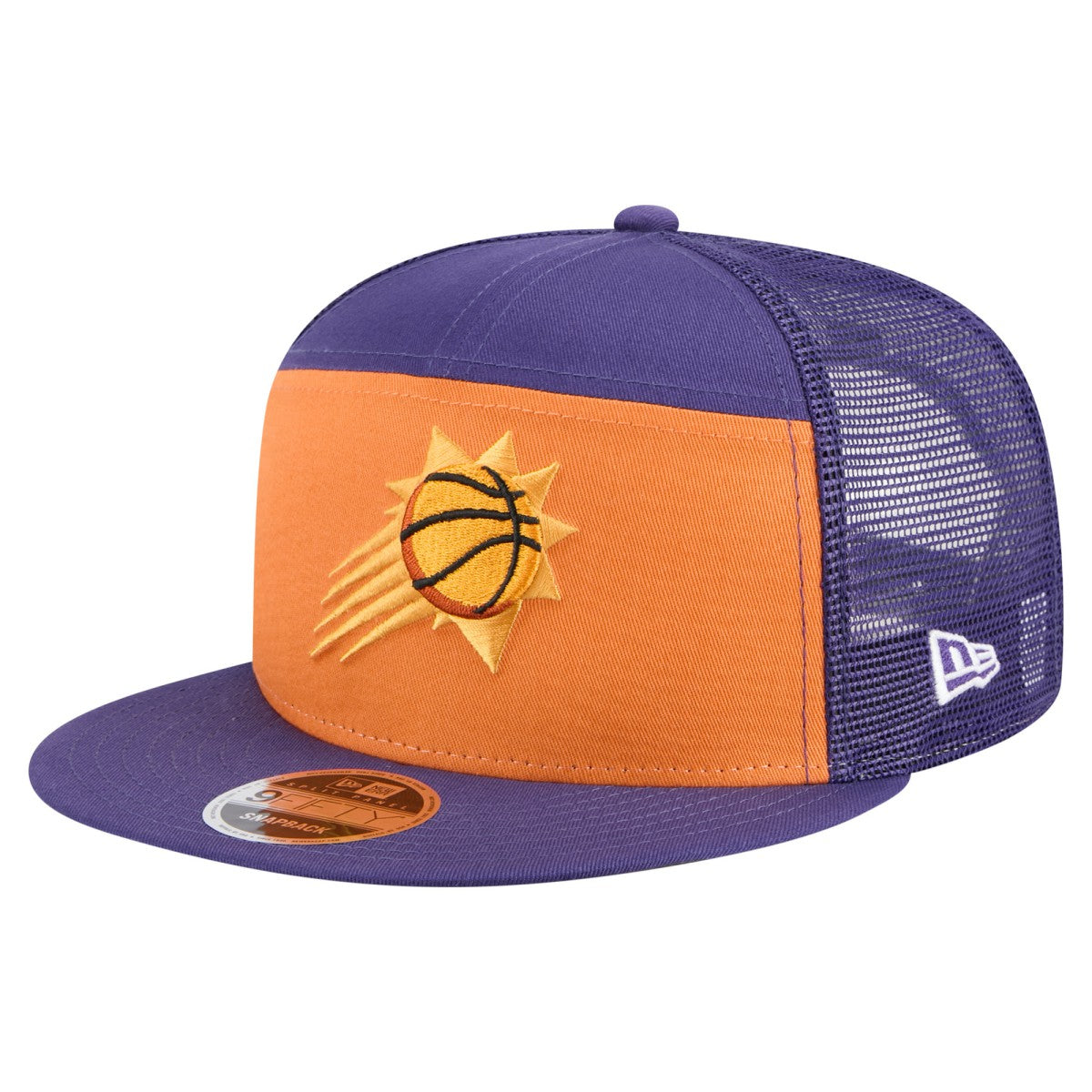 Phoenix Suns Outdoor Split Panel 9FIFTY Snapback Hat - Orange/Purple | New Era on sale