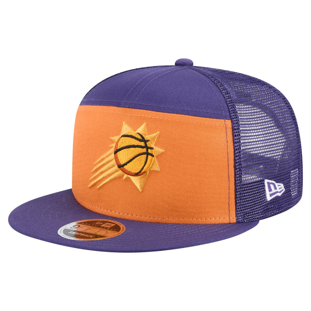 Phoenix Suns Outdoor Split Panel 9FIFTY Snapback Hat - Orange/Purple | New Era on sale