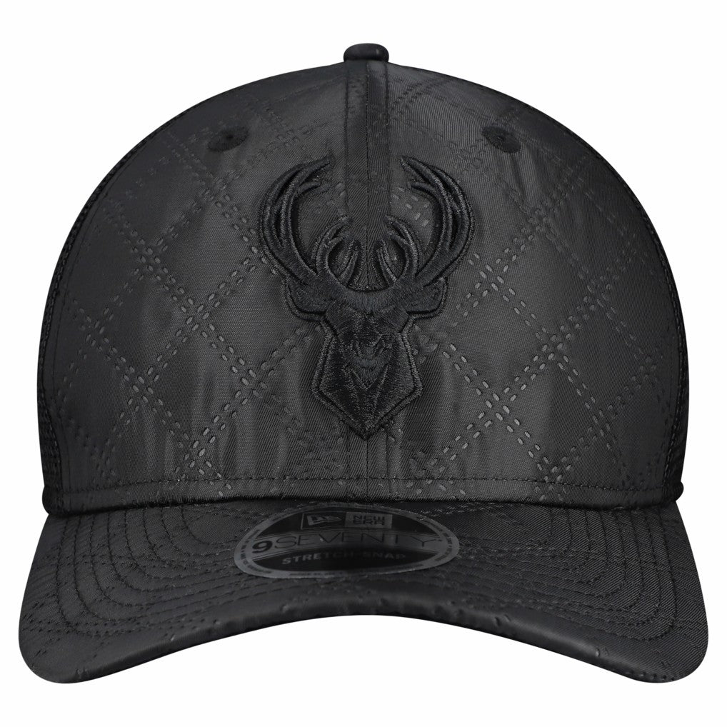 Milwaukee Bucks Quilted 9SEVENTY Trucker Adjustable Hat - Black | New Era online