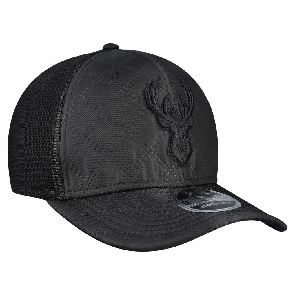 Milwaukee Bucks Quilted 9SEVENTY Trucker Adjustable Hat - Black | New Era online