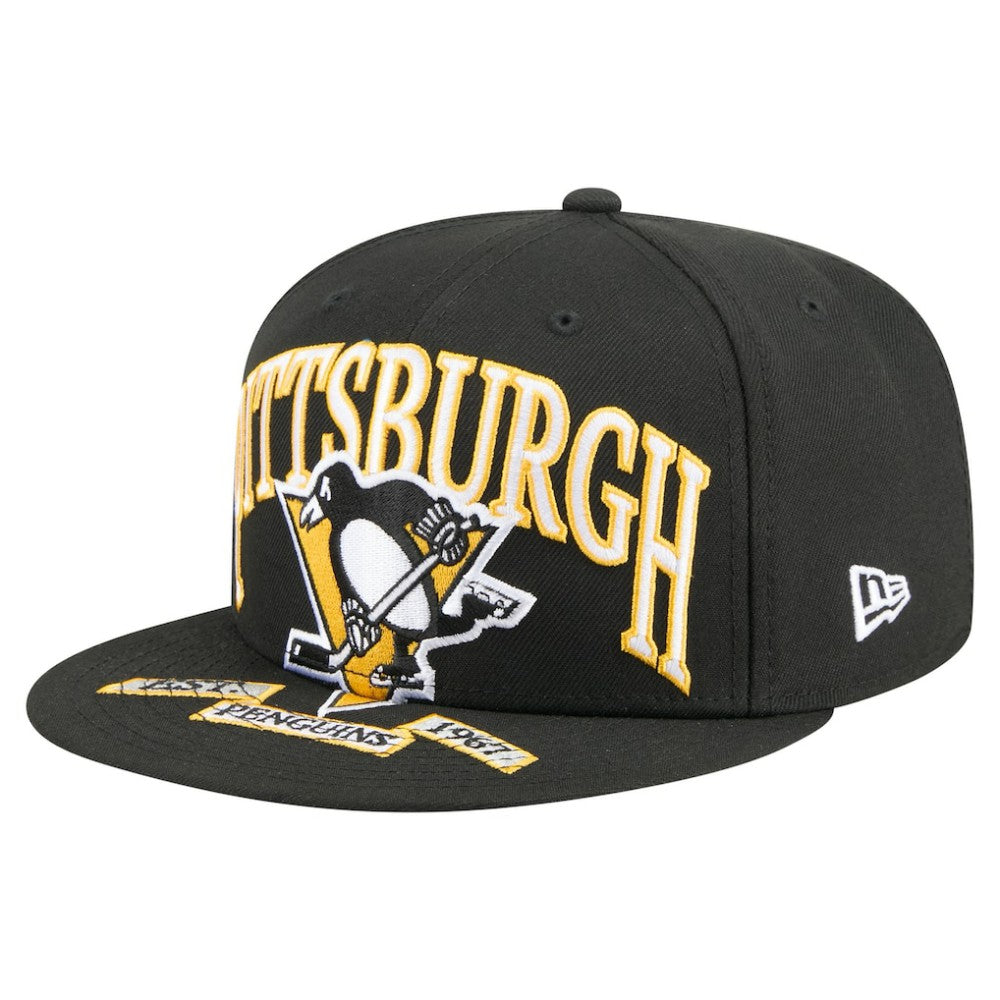 Pittsburgh Penguins New Era Oversized Vintage Arch 59Fifty Fitted Hat