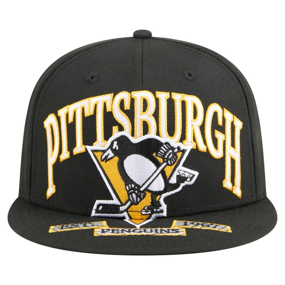 Pittsburgh Penguins New Era Oversized Vintage Arch 59Fifty Fitted Hat