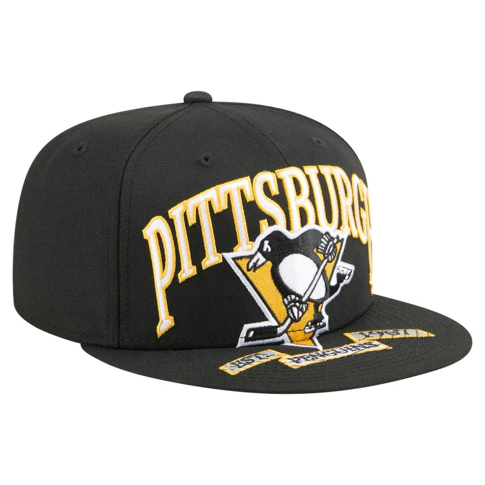 Pittsburgh Penguins New Era Oversized Vintage Arch 59Fifty Fitted Hat