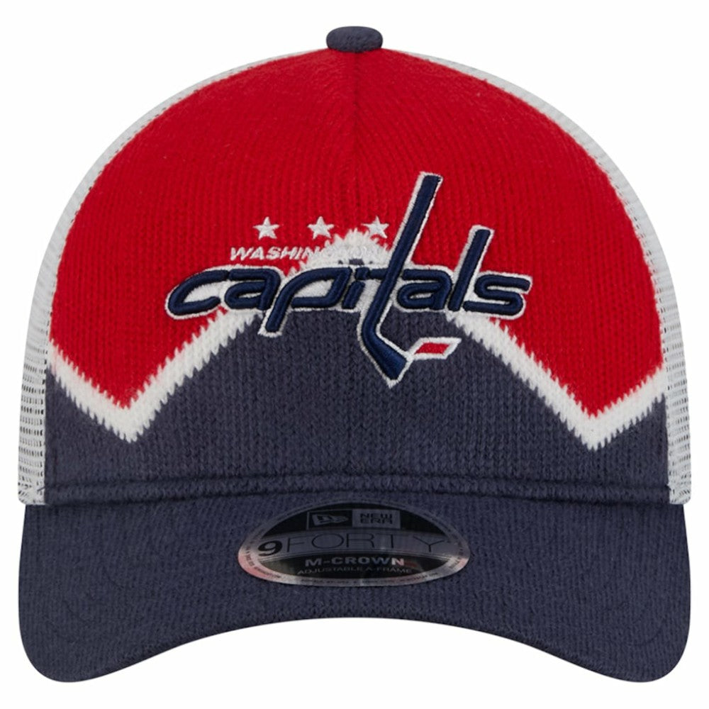 Washington Capitals New Era Hockey Sock 9FORTY A-Frame M-Crown Adjustable Trucker Hat