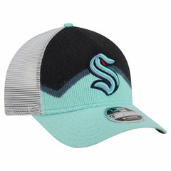 Seattle Kraken New Era Hockey Sock 9FORTY A-Frame M-Crown Adjustable Trucker Hat