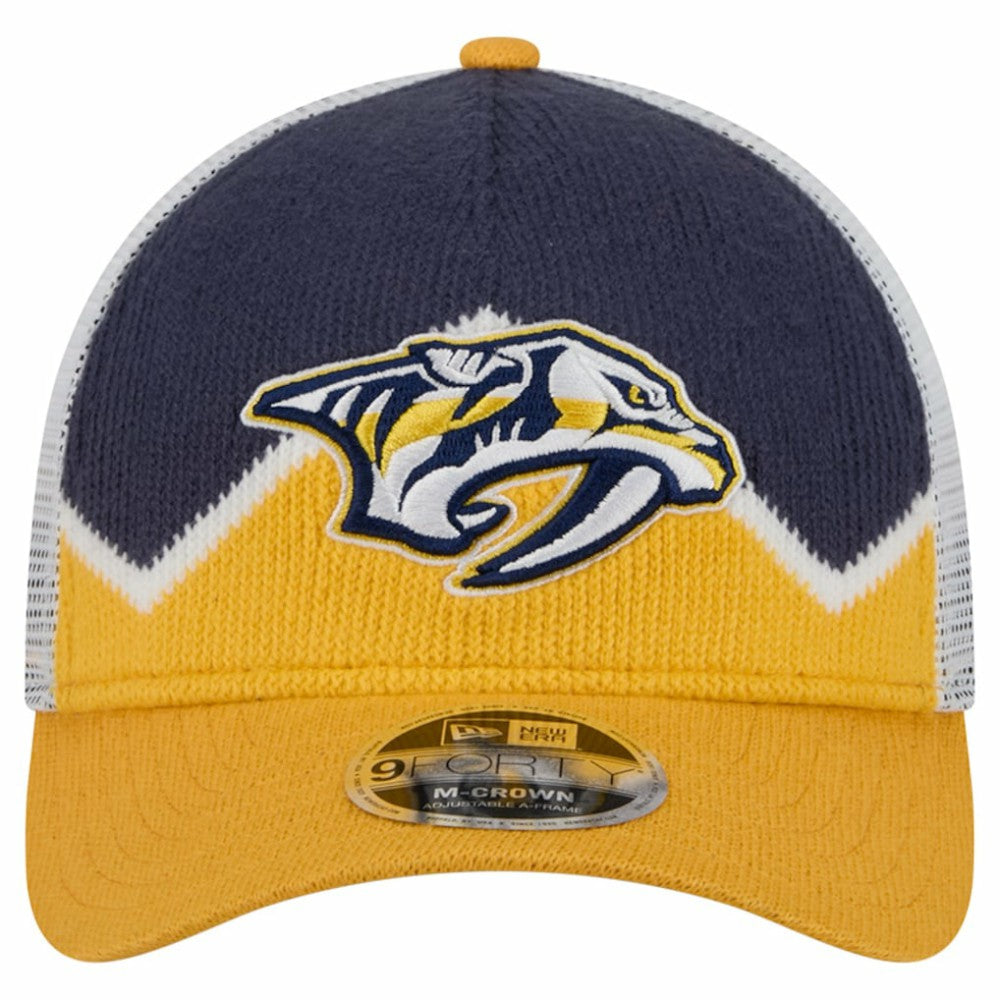Nashville Predators New Era Hockey Sock 9FORTY A-Frame M-Crown Adjustable Trucker Hat