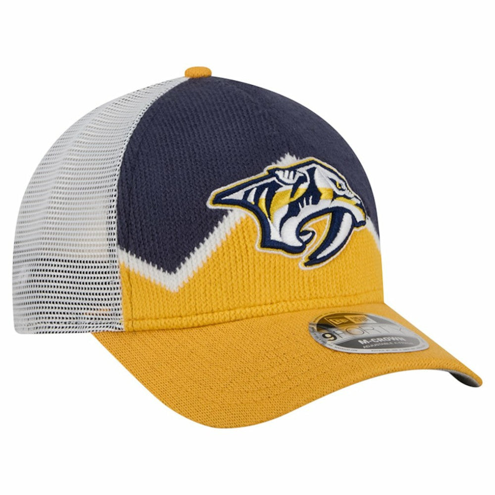 Nashville Predators New Era Hockey Sock 9FORTY A-Frame M-Crown Adjustable Trucker Hat
