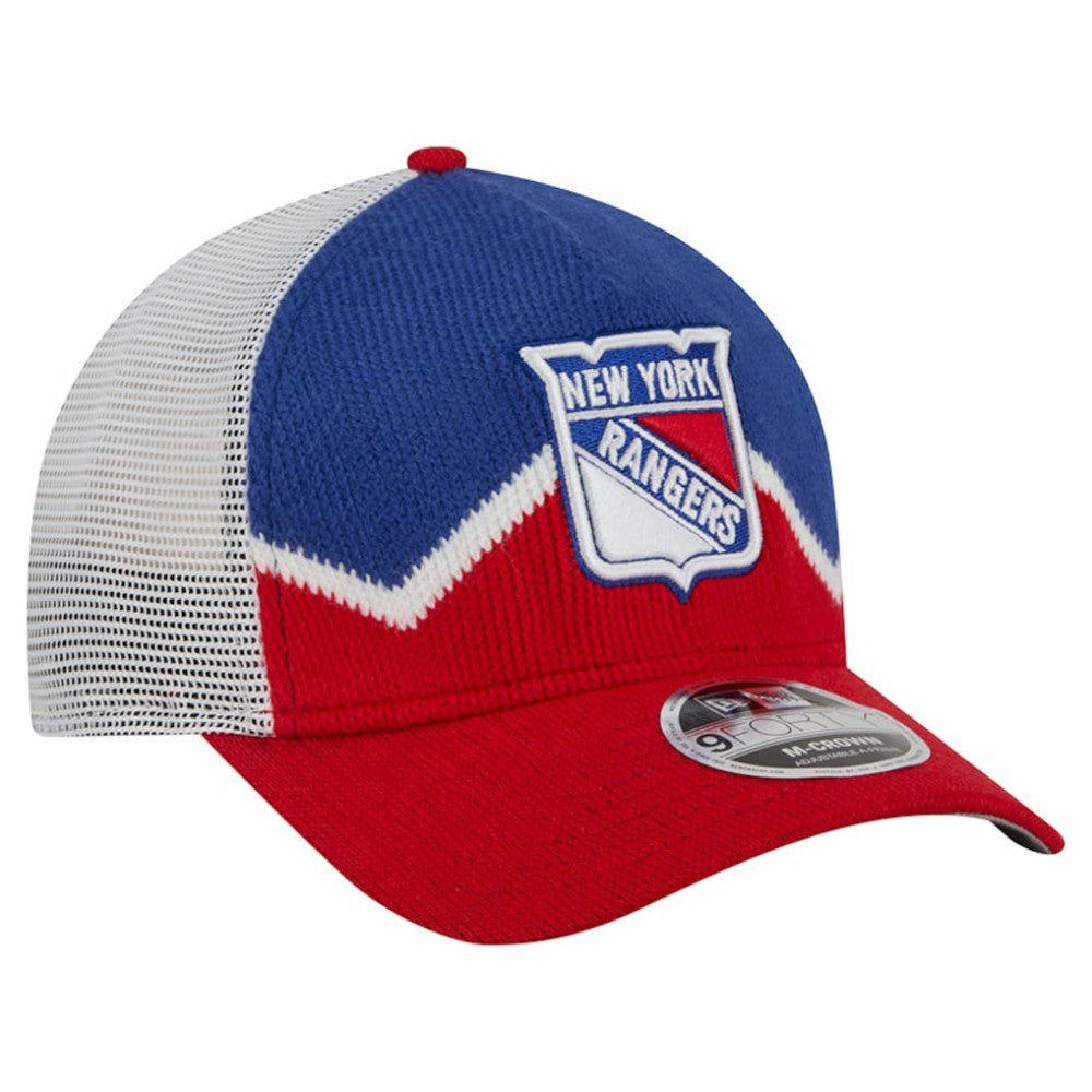 New York Rangers New Era Hockey Sock 9FORTY A-Frame M-Crown Adjustable Trucker Hat