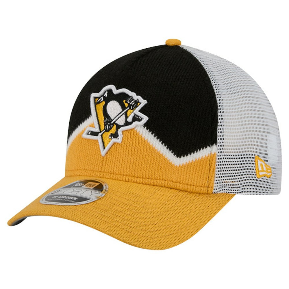Pittsburgh Penguins New Era Hockey Sock 9FORTY A-Frame M-Crown Adjustable Trucker Hat