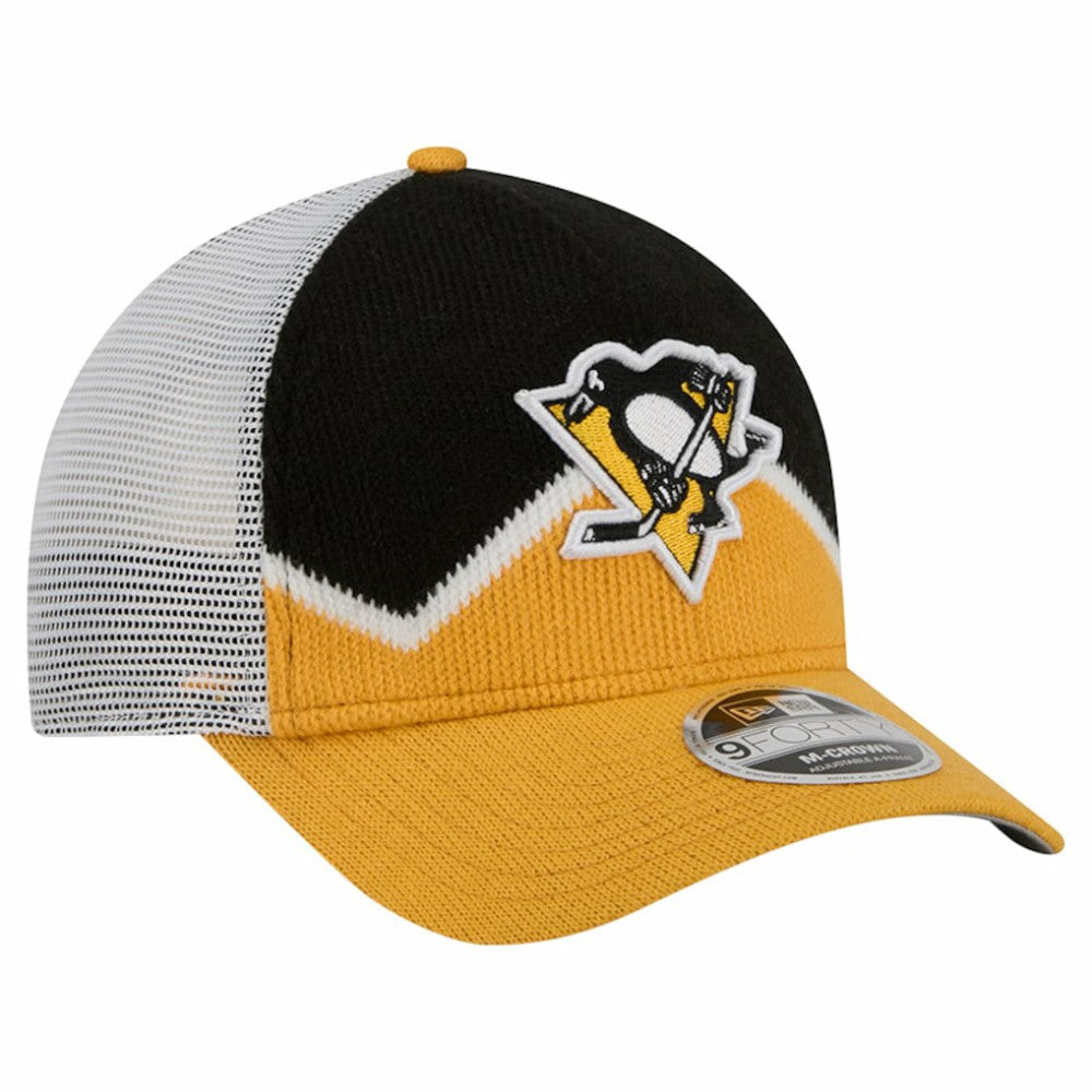 Pittsburgh Penguins New Era Hockey Sock 9FORTY A-Frame M-Crown Adjustable Trucker Hat