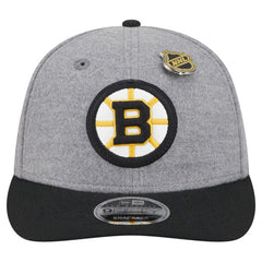 Boston Bruins New Era Wool Pin Low Profile 9FIFTY Snapback Hat