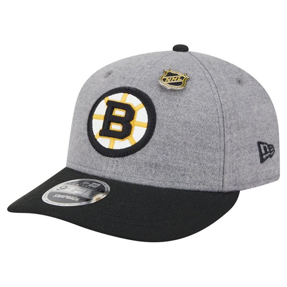 Boston Bruins New Era Wool Pin Low Profile 9FIFTY Snapback Hat