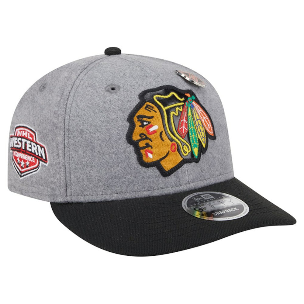 Chicago Blackhawks New Era Wool Pin Low Profile 9FIFTY Snapback Hat