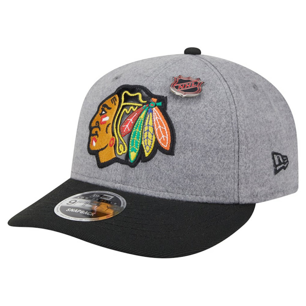 Chicago Blackhawks New Era Wool Pin Low Profile 9FIFTY Snapback Hat