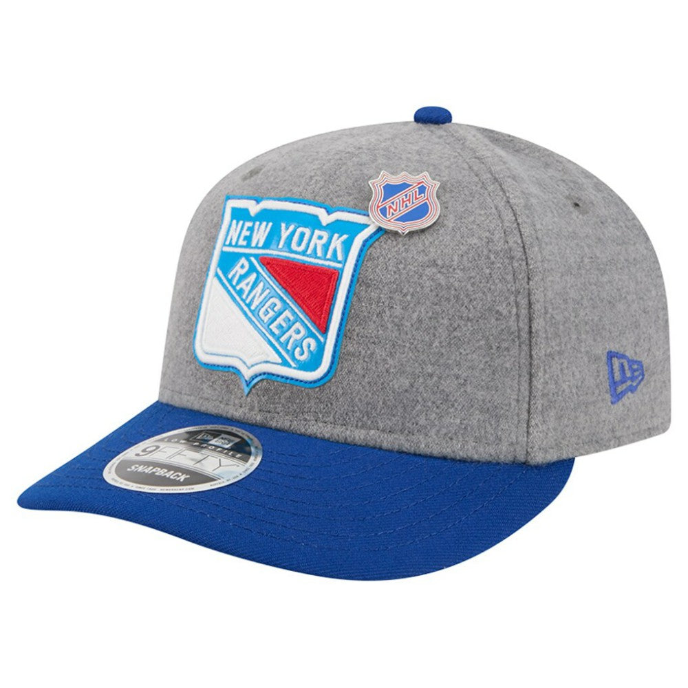 New York Rangers New Era Wool Pin Low Profile 9FIFTY Snapback Hat