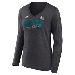 NFL Philadelphia Eagles Women's Super Bowl LIX Quick Pass Long Sleeve V-Neck T-Shirt