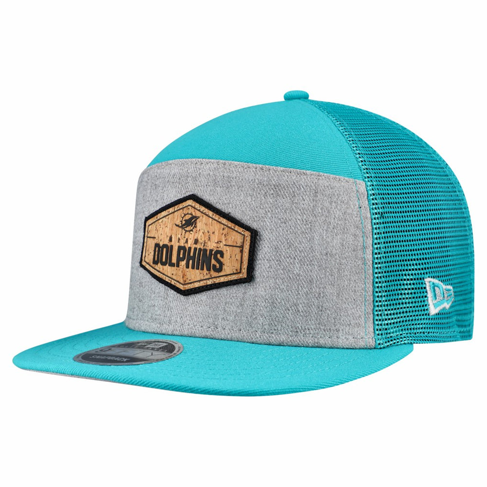 NFL Miami Dolphins Cork Split Panel 9FIFTY Trucker Snapback Hat