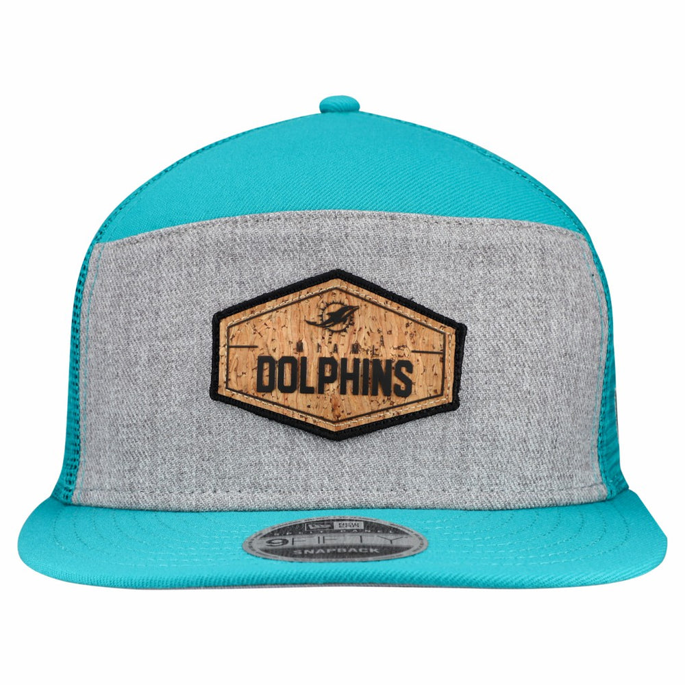 NFL Miami Dolphins Cork Split Panel 9FIFTY Trucker Snapback Hat