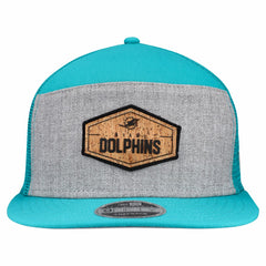 NFL Miami Dolphins Cork Split Panel 9FIFTY Trucker Snapback Hat