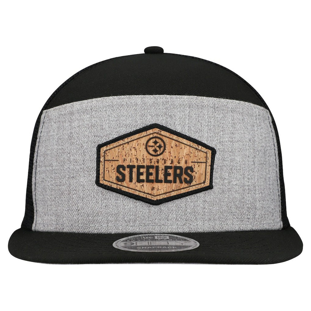 NFL Pittsburgh Steelers Cork Split Panel 9FIFTY Trucker Snapback Hat
