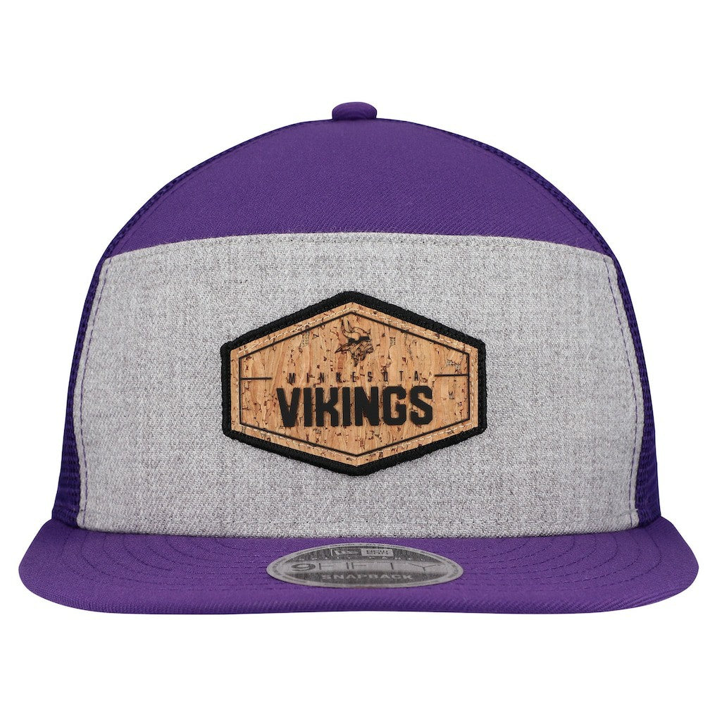 NFL Minnesota Vikings Cork Split Panel 9FIFTY Trucker Snapback Hat