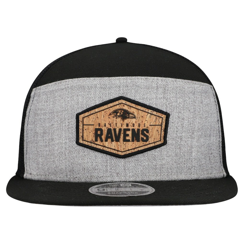 NFL Baltimore Ravens Cork Split Panel 9FIFTY Trucker Snapback Hat