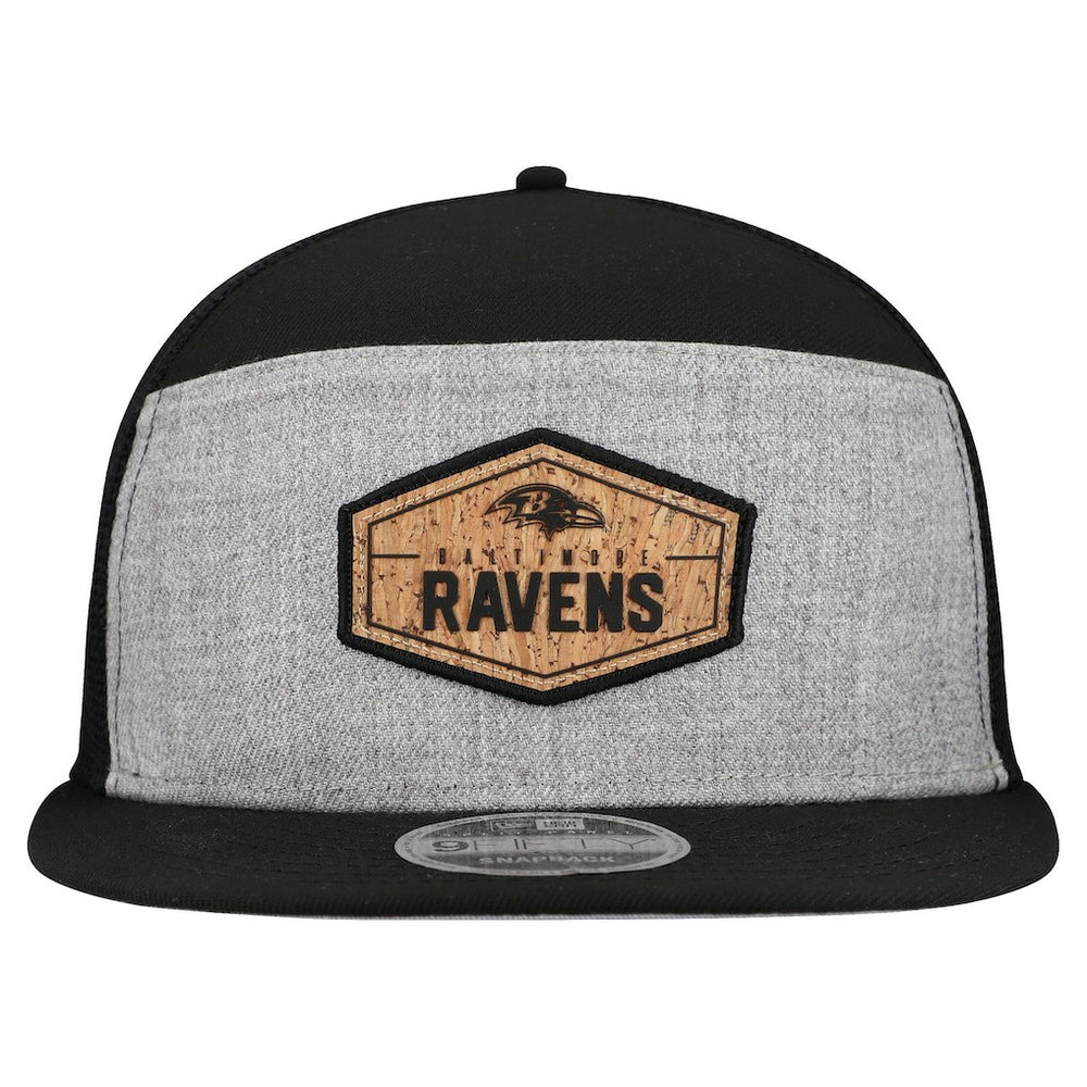 NFL Baltimore Ravens Cork Split Panel 9FIFTY Trucker Snapback Hat