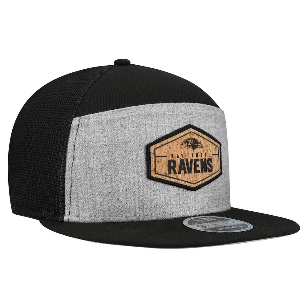 NFL Baltimore Ravens Cork Split Panel 9FIFTY Trucker Snapback Hat