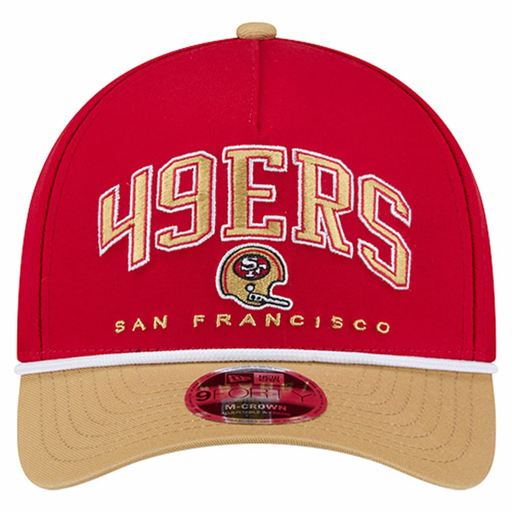 NFL San Francisco 49ers Throwback Arch COOLERA 9FORTY A-Frame M-Crown Adjustable Hat