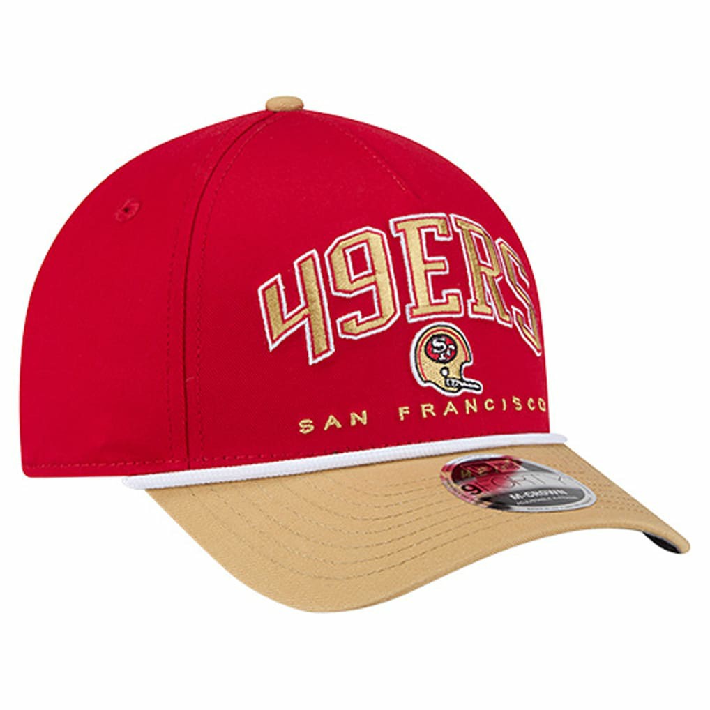 NFL San Francisco 49ers Throwback Arch COOLERA 9FORTY A-Frame M-Crown Adjustable Hat