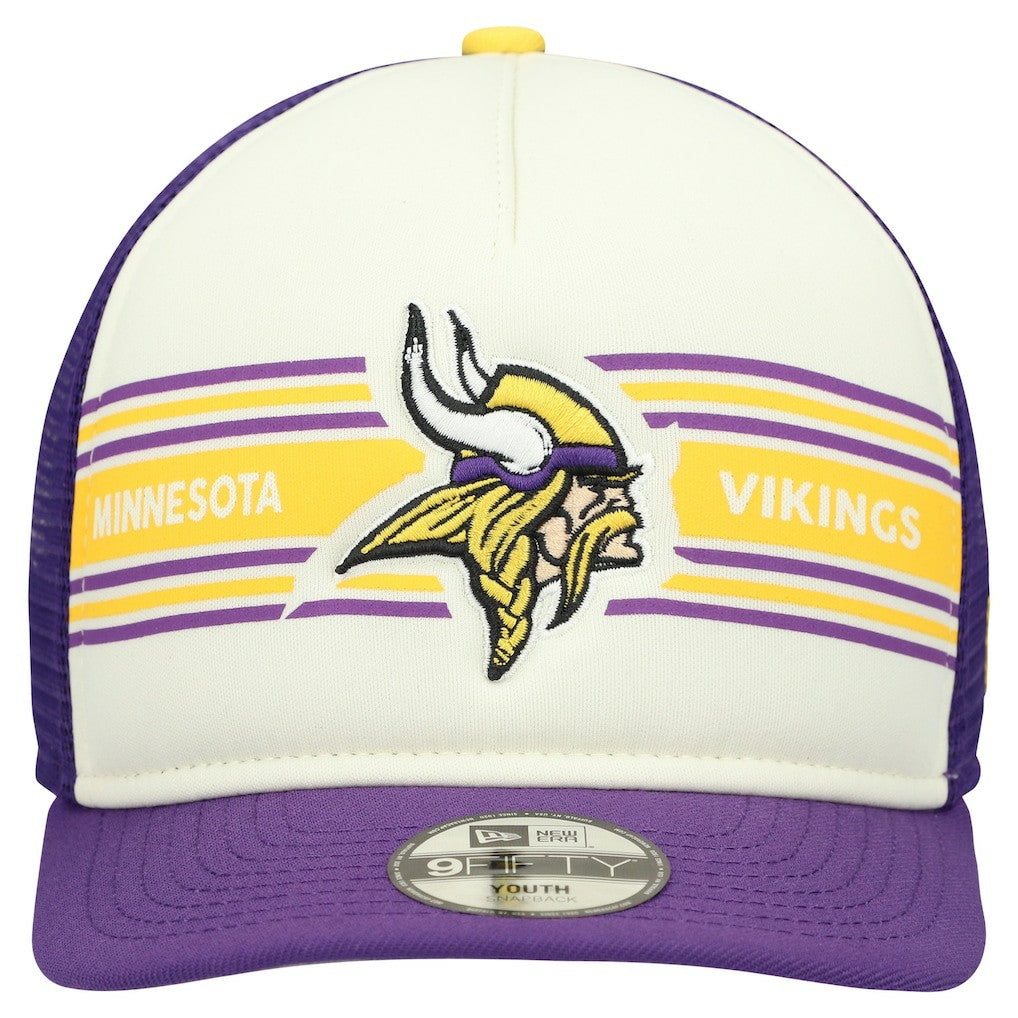 NFL Minnesota Vikings Youth Banner 9FIFTY A-Frame Adjustable Trucker Hat