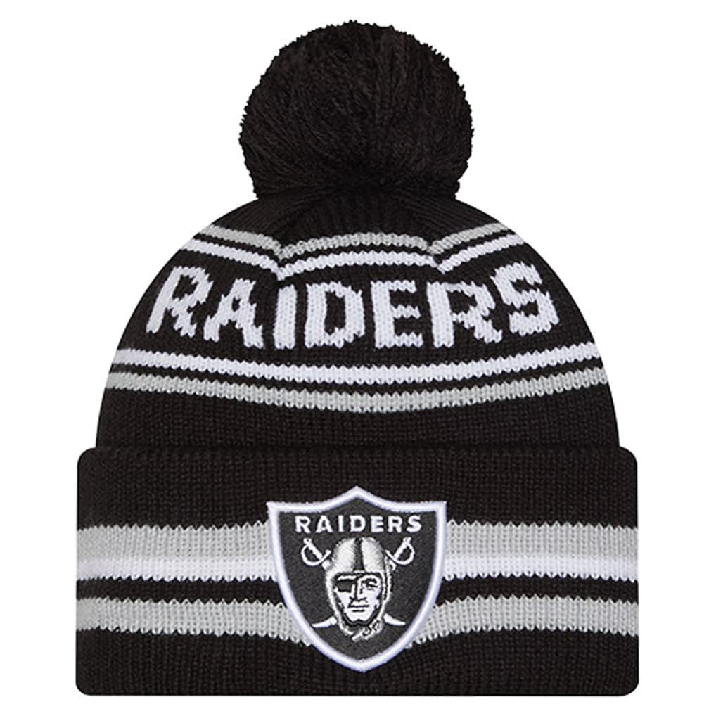 NFL Las Vegas Raiders Youth Classic Cuffed Knit Hat with Pom
