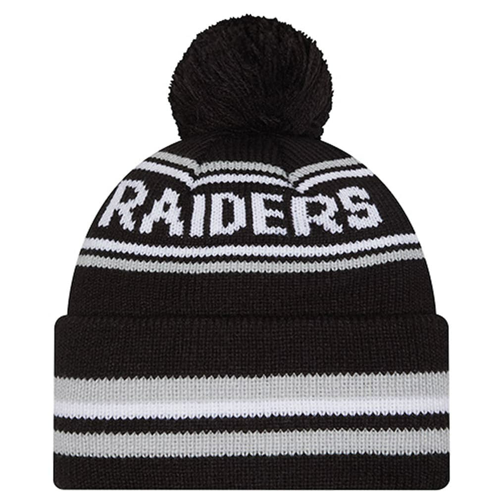 NFL Las Vegas Raiders Youth Classic Cuffed Knit Hat with Pom