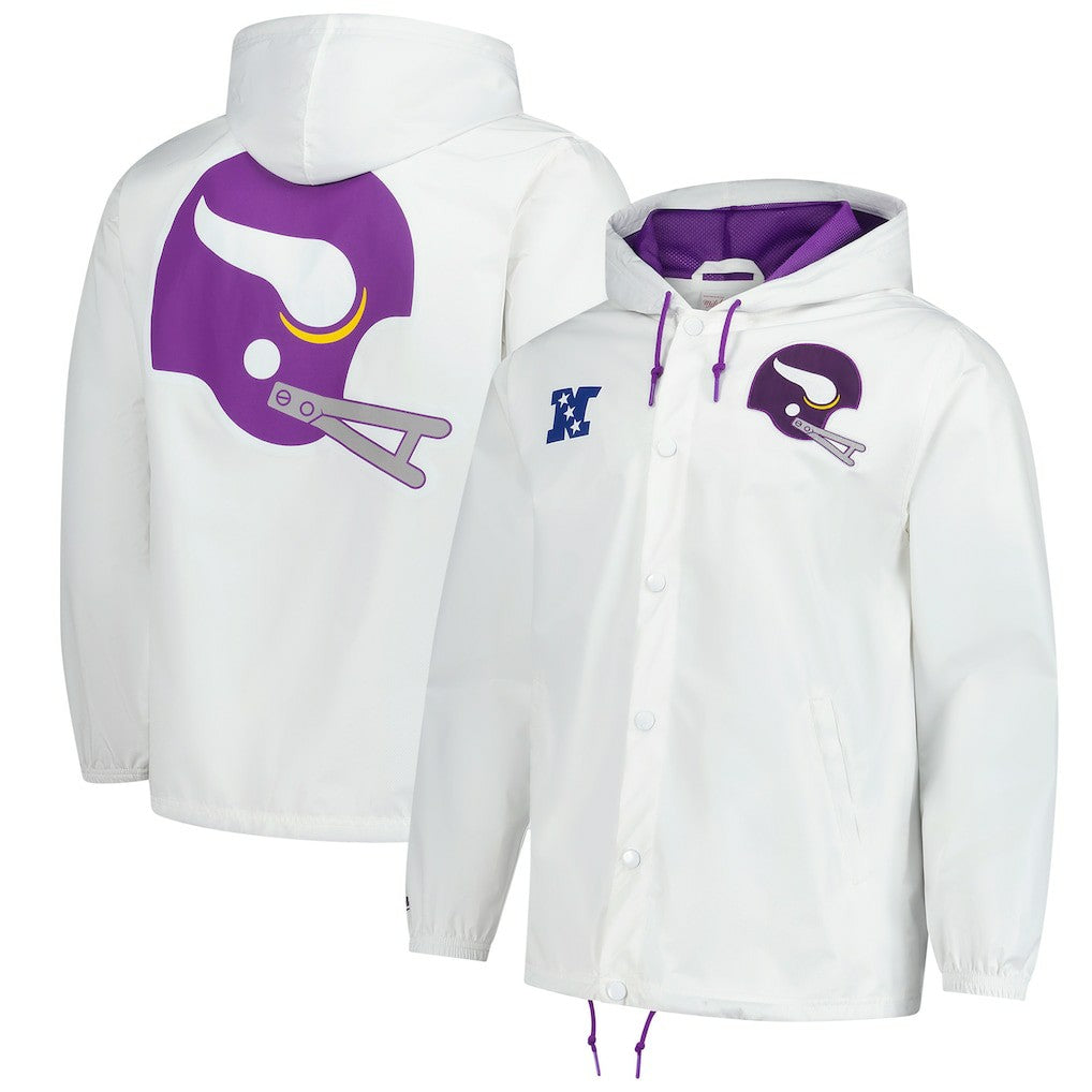 NFL Minnesota Vikings Vintage Logo Coaches Full-Snap Hoodie Jacket