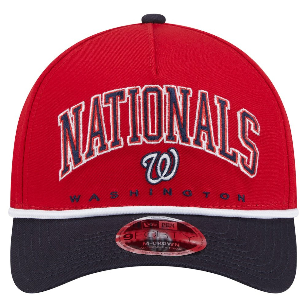 Washington Nationals Arch 9FORTY A-Frame M-Crown Adjustable Hat - Red/Navy | New Era